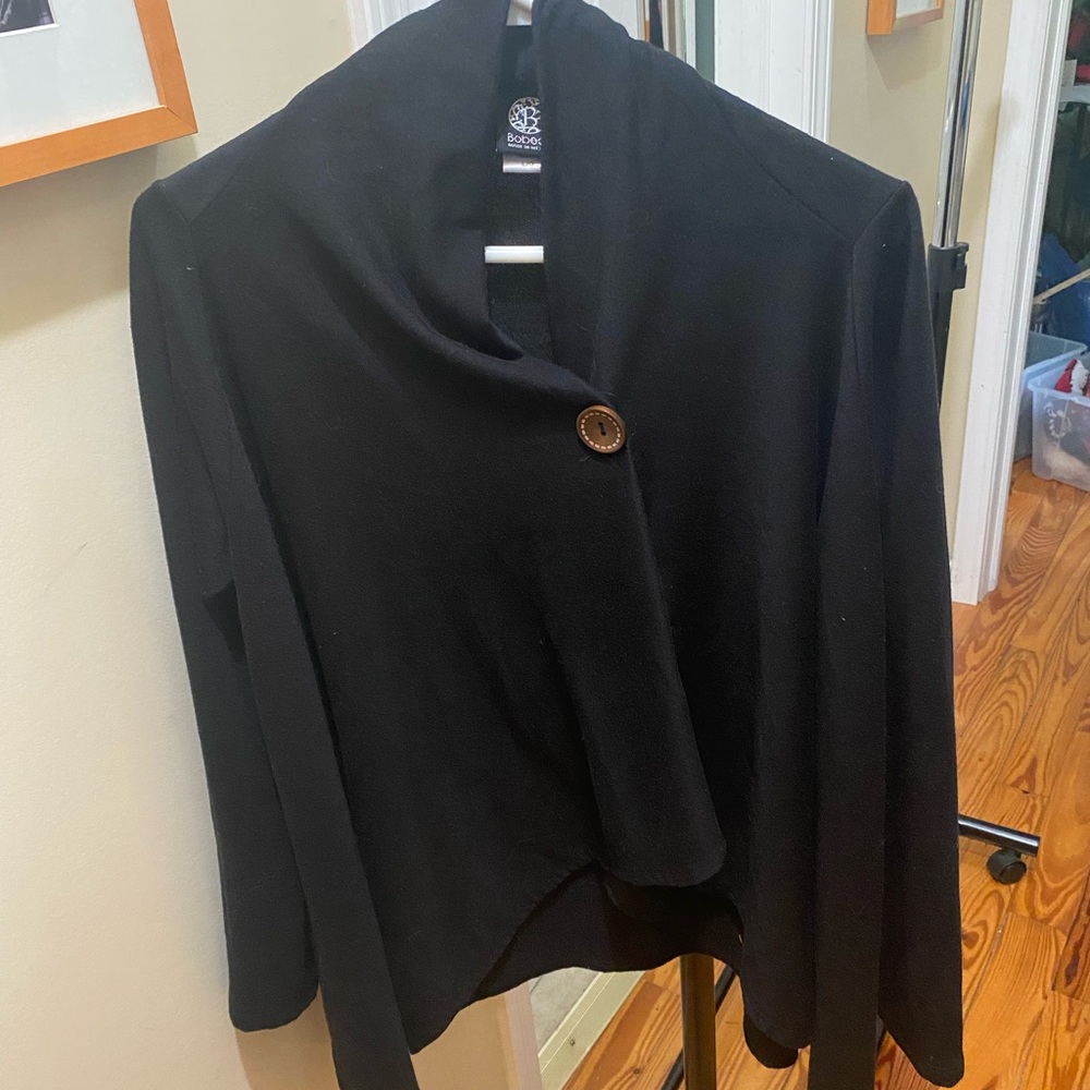 Black fleece long sleeve wrap Woman’s large